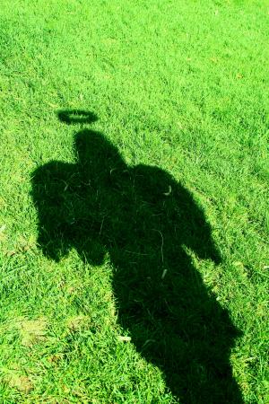 angel shadow on grass